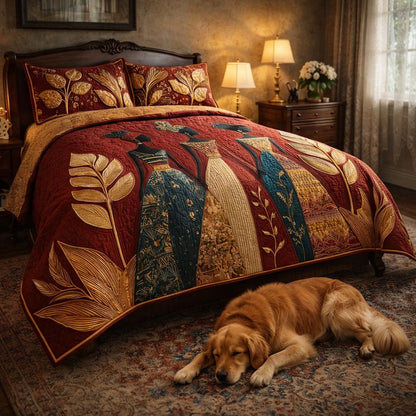 Golden Queens 3-Piece Quilted Bedding Set GFTOHD8417