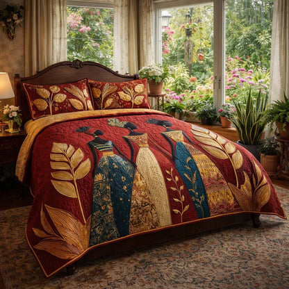 Golden Queens 3-Piece Quilted Bedding Set GFTOHD8417