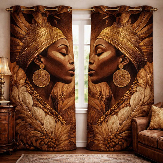 Melanin Queen Pride Quilted Curtains GFTOHD13593