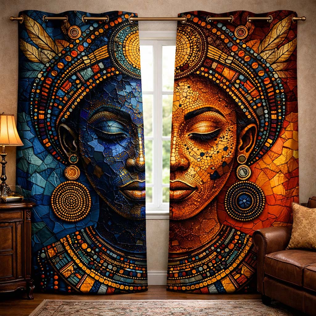 Sacred Melanin Beauty Quilted Curtains GFTOHD13594