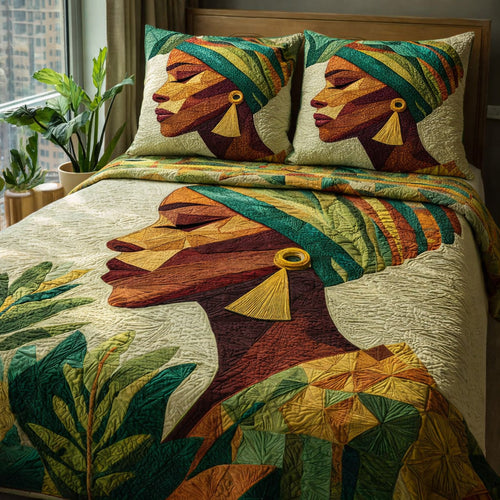 Tribal Feminine Harmony 3-Piece Quilted Bedding Set GFTOHD13903