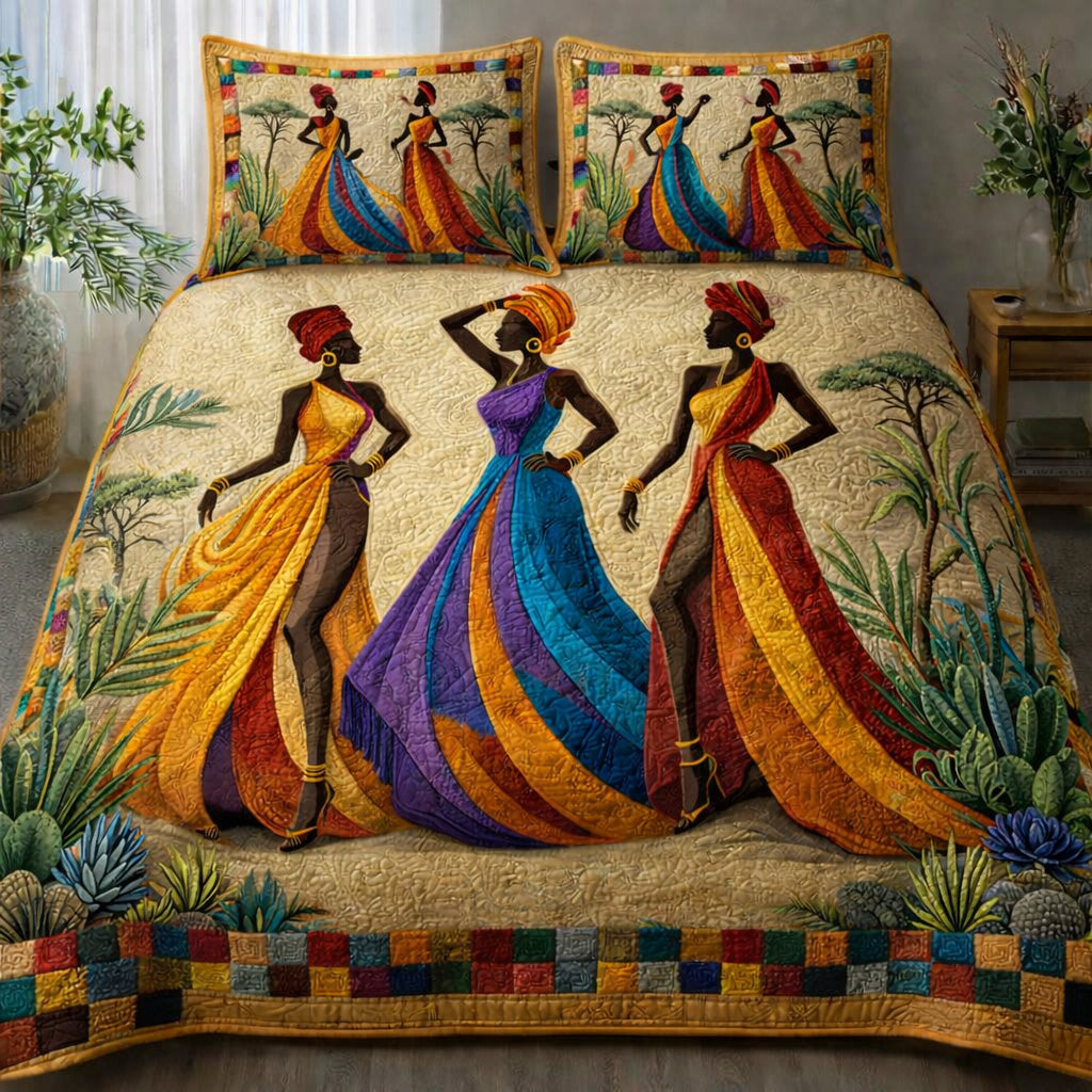 Timeless Ebony Beauty 3-Piece Quilted Bedding Set GFTOHD13907