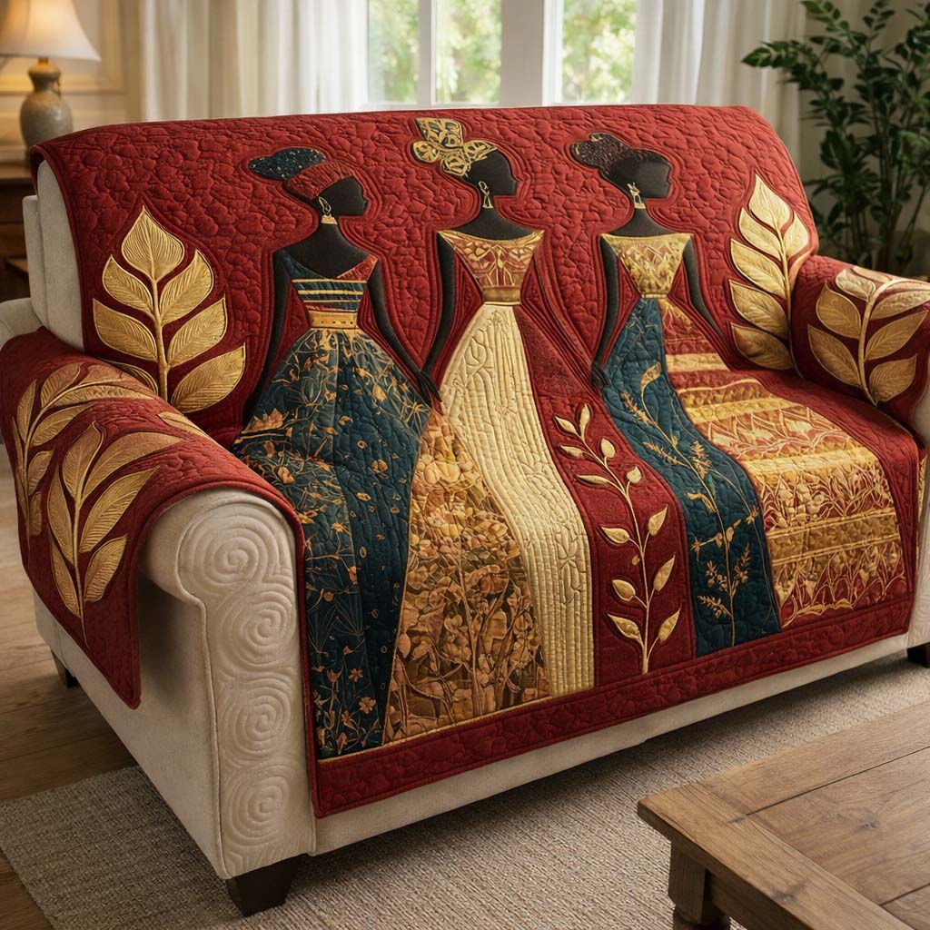 Golden Queens Quilted Sofa Cover GFTOHD14233