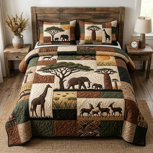 Savanna Journey 3-Piece Quilted Bedding Set GFTOHD14659