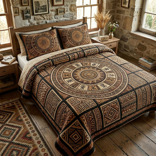 Tribal Circle 3-Piece Quilted Bedding Set GFTOHD14660