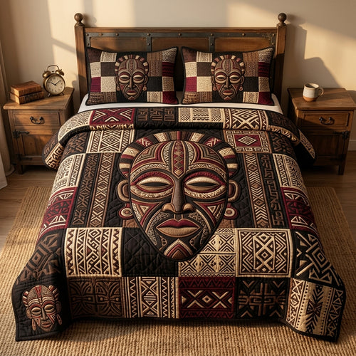 Mask Heritage 3-Piece Quilted Bedding Set GFTOHD14661