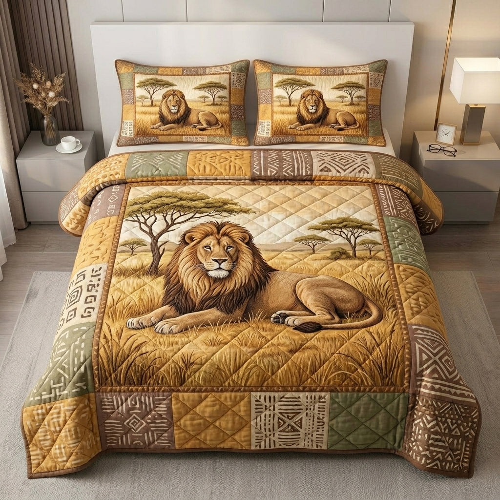 Golden Savannah 3-Piece Quilted Bedding Set GFTOHD14662