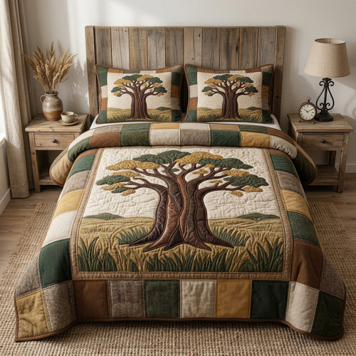 Baobab Spirit 3-Piece Quilted Bedding Set GFTOHD14663