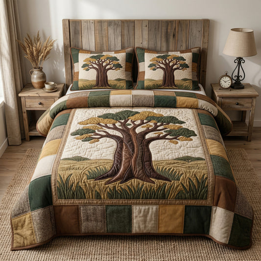 Baobab Spirit 3-Piece Quilted Bedding Set GFTOHD14663