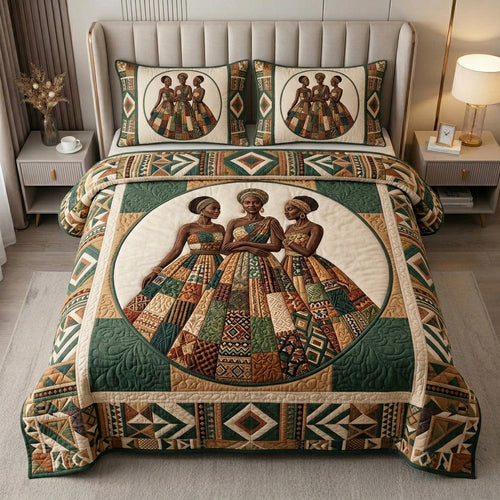 Golden Savannah Sister 3-Piece Quilted Bedding Set GFTOHD14668