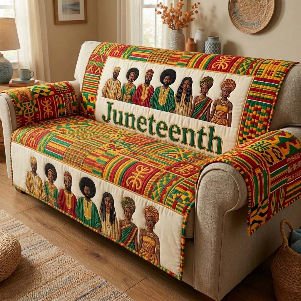 Unity Juneteenth Quilted Sofa Cover GFTOHD14691