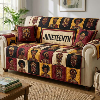 Heritage Faces Quilted Sofa Cover GFTOHD14698