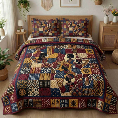 Africa Mosaic 3-Piece Quilted Bedding Set GFTOHD14719