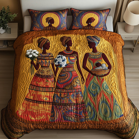 Sisters of the Savanna 3-Piece Quilted Bedding Set GFTOHD7974