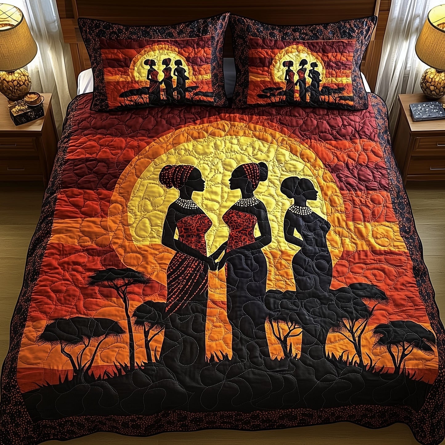 Queens of the Savanna 3-Piece Quilted Bedding Set GFTOHD7981