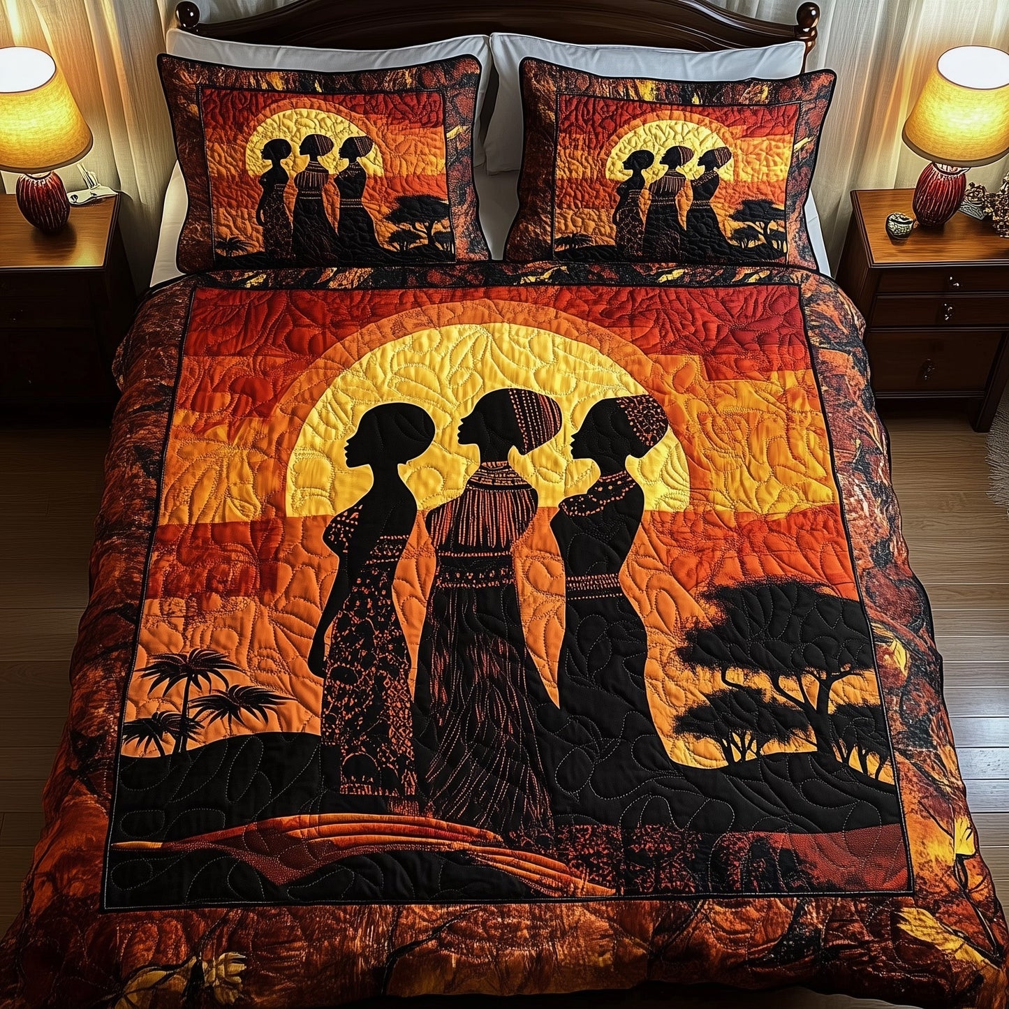 Queens of the Savanna 3-Piece Quilted Bedding Set GFTOHD7982