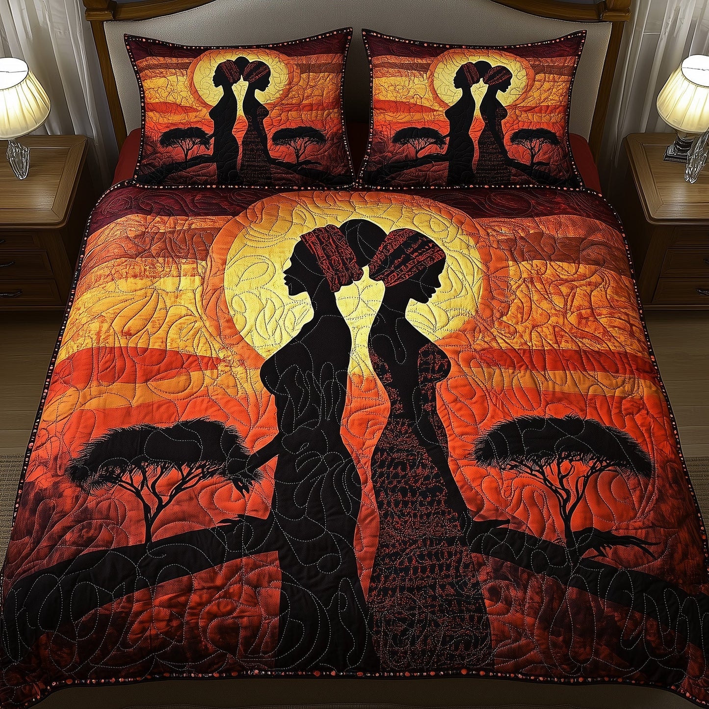 Queens of the Savanna 3-Piece Quilted Bedding Set GFTOHD7983