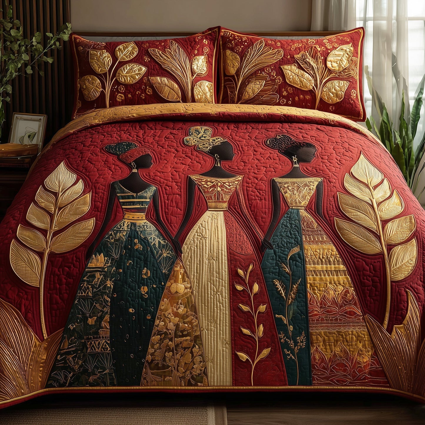 Golden Queens 3-Piece Quilted Bedding Set GFTOHD8417