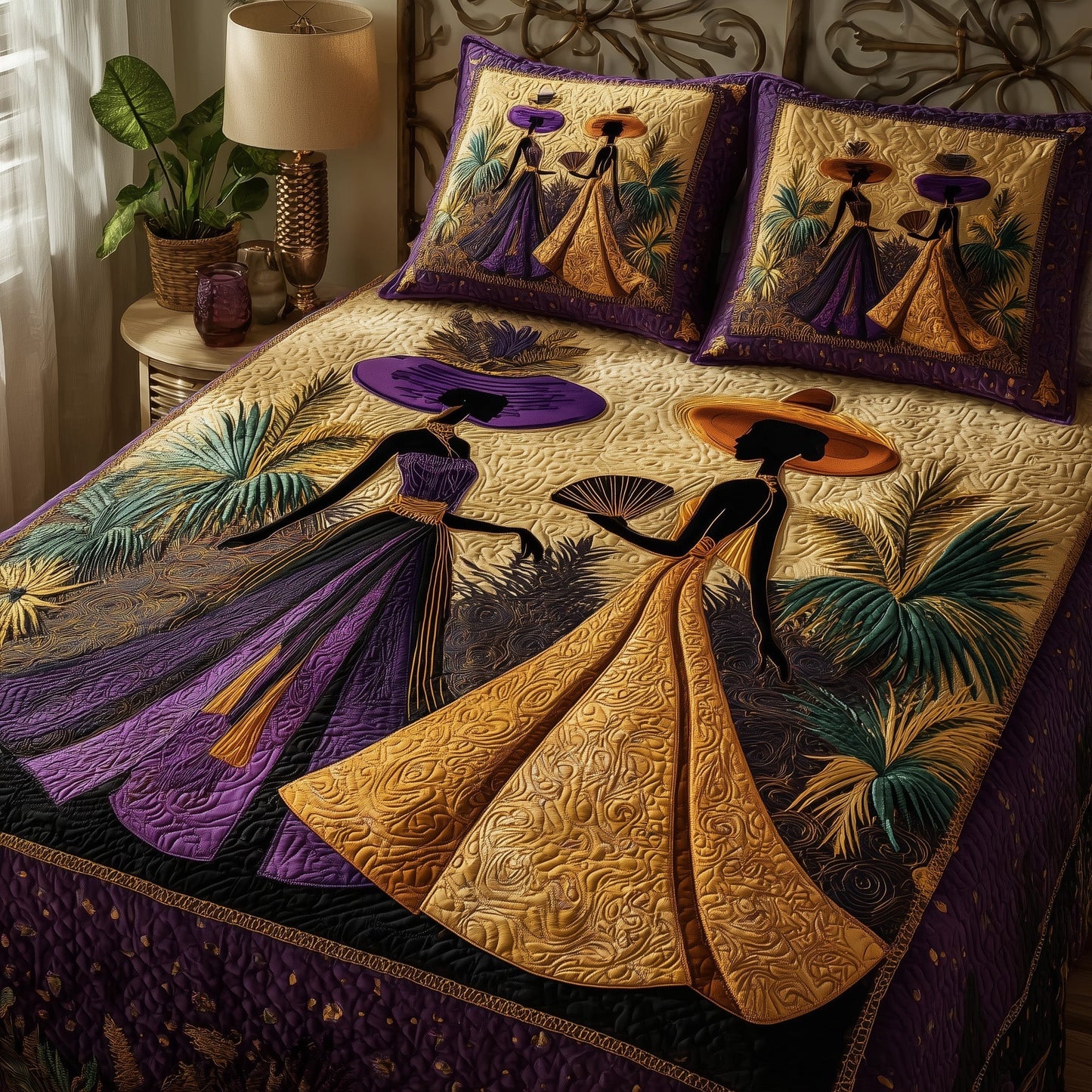 Golden Queens 3-Piece Quilted Bedding Set GFTOHD8688