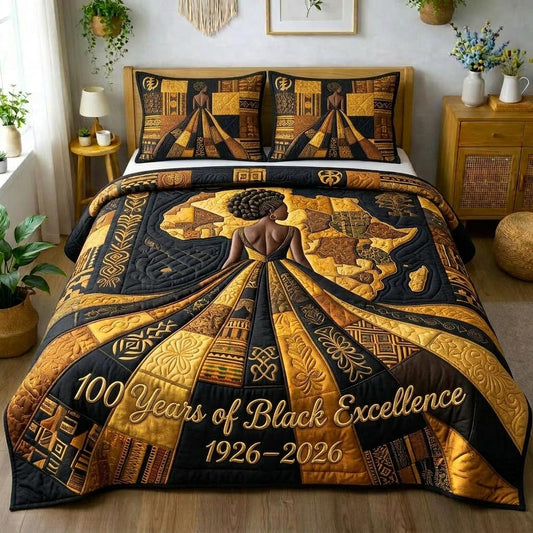 Majestic Melanin 3-Piece Quilted Bedding Set GFTOMA10425