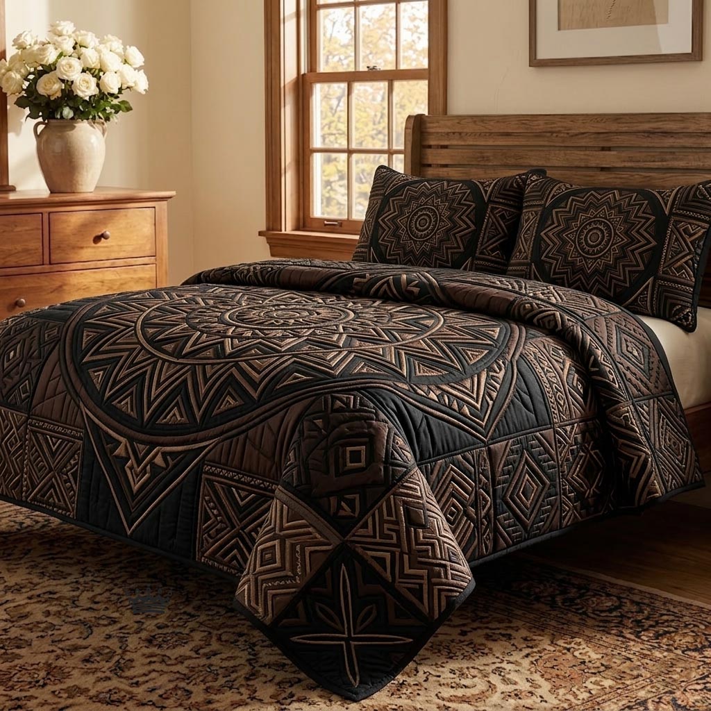 African Heritage 3-Piece Quilted Bedding Set GFTOMA10678
