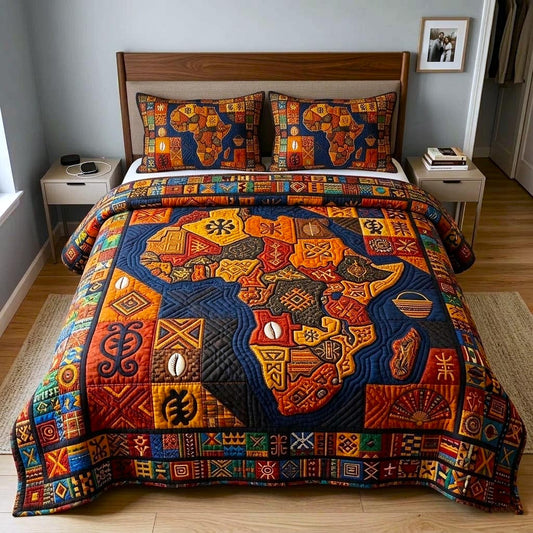 African Heritage 3-Piece Quilted Bedding Set GFTOMA10753