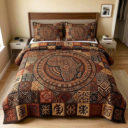 African Heritage 3-Piece Quilted Bedding Set GFTOMA10756