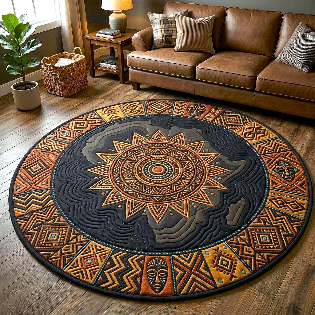 African Heritage Quilted Round Mat GFTOMA10762