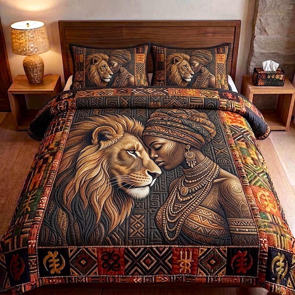 African Heritage 3-Piece Quilted Bedding Set GFTOMA10771