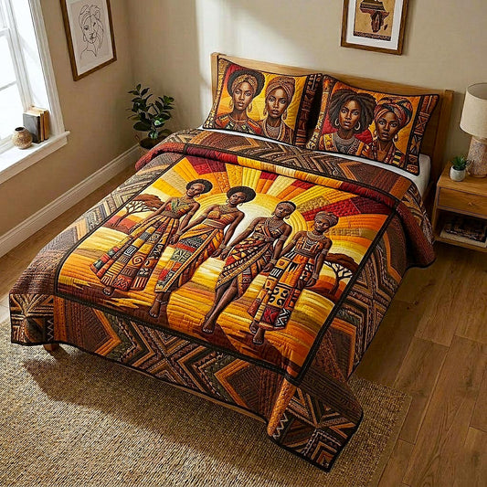 Black Culture 3-Piece Quilted Bedding Set GFTOMA10773
