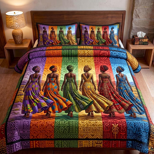 Melanin Culture 3-Piece Quilted Bedding Set GFTOMA10777