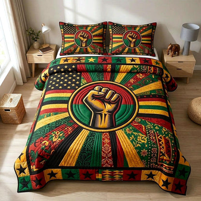 Melanin Pride 3-Piece Quilted Bedding Set GFTOMA10779