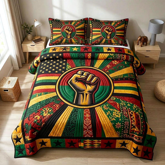 Melanin Pride 3-Piece Quilted Bedding Set GFTOMA10779