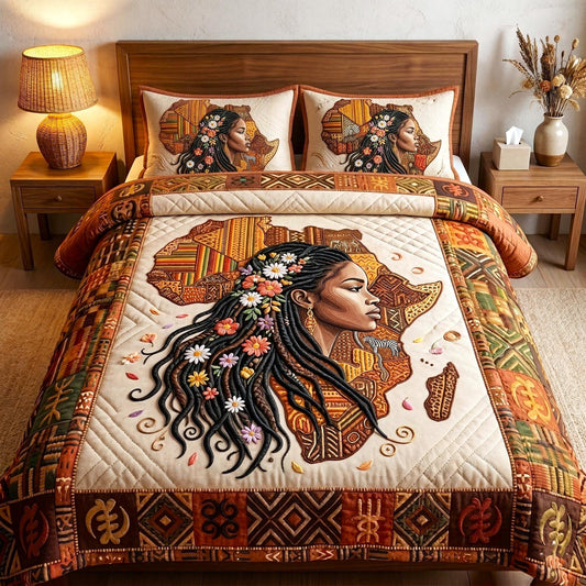African Heritage 3-Piece Quilted Bedding Set GFTOMA10807
