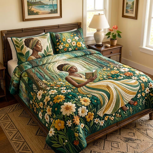 Black Culture 3-Piece Quilted Bedding Set GFTOMA10810