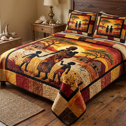 Afrocentric Pattern 3-Piece Quilted Bedding Set GFTOMA10811