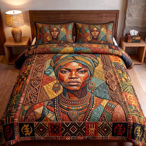 Melanin Beauty 3-Piece Quilted Bedding Set GFTOMA10812
