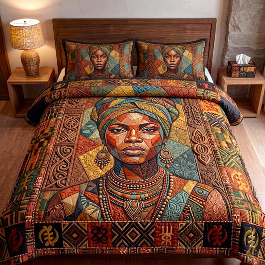 Melanin Beauty 3-Piece Quilted Bedding Set GFTOMA10812