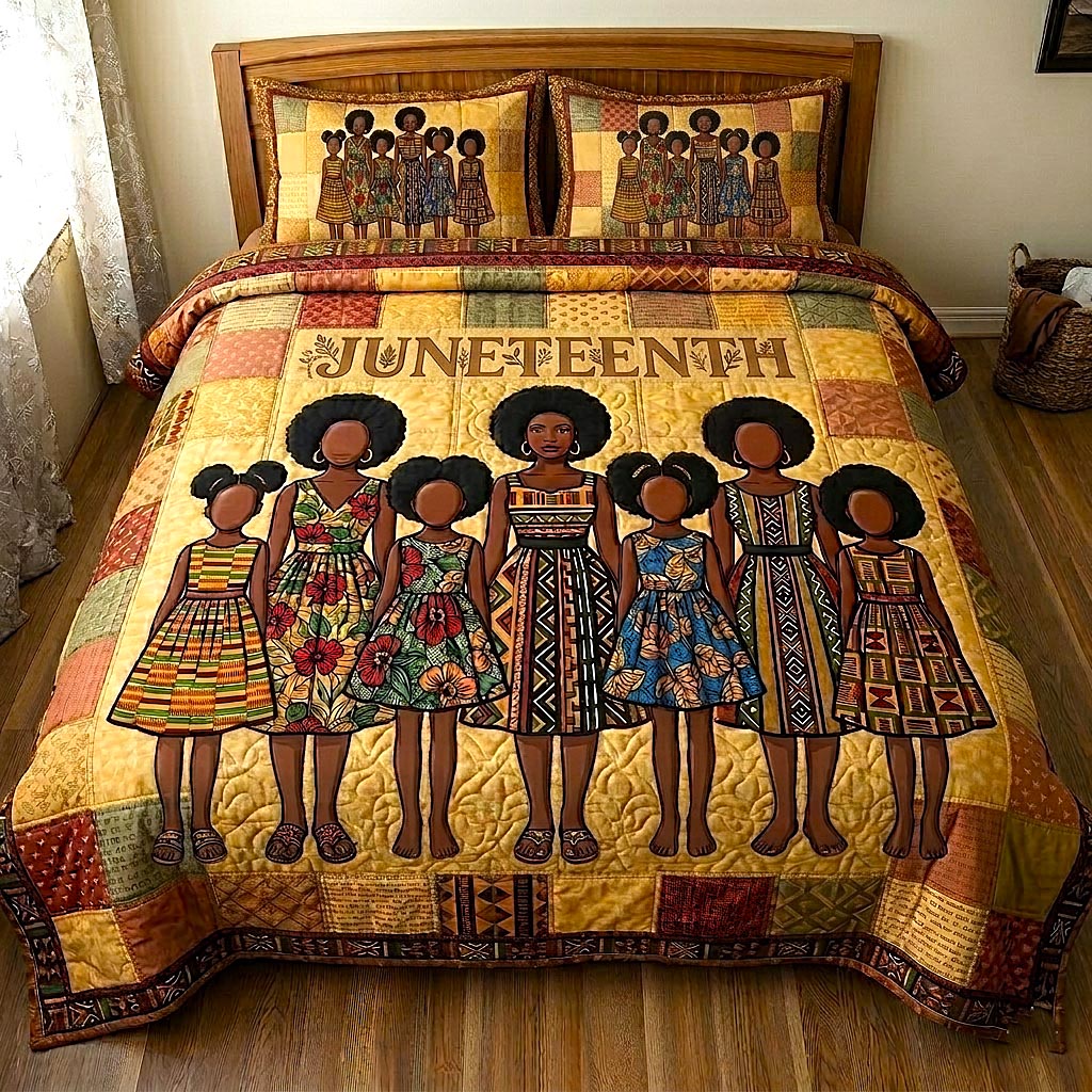 Melanin Freedom 3-Piece Quilted Bedding Set GFTOMA10875