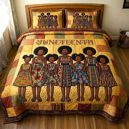 Melanin Freedom 3-Piece Quilted Bedding Set GFTOMA10875