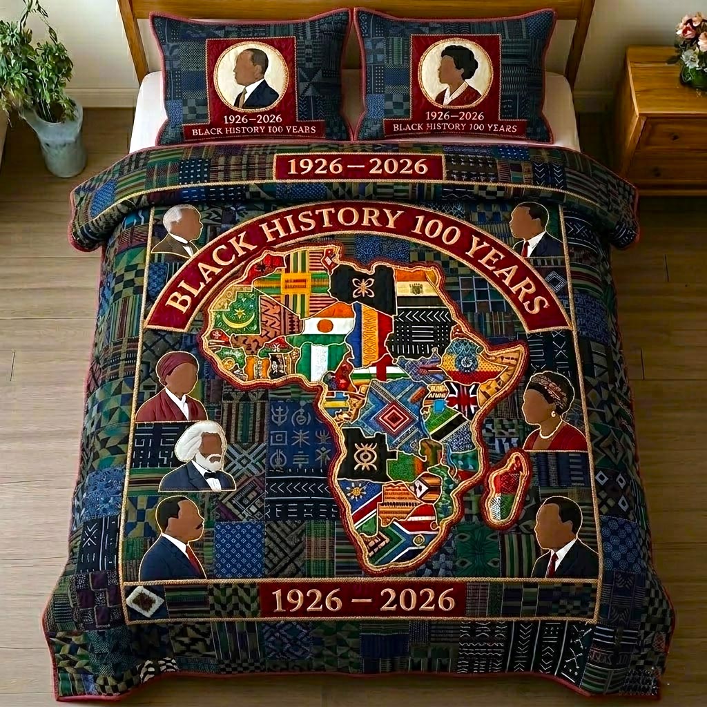 Black History 3-Piece Quilted Bedding Set GFTOMA10877