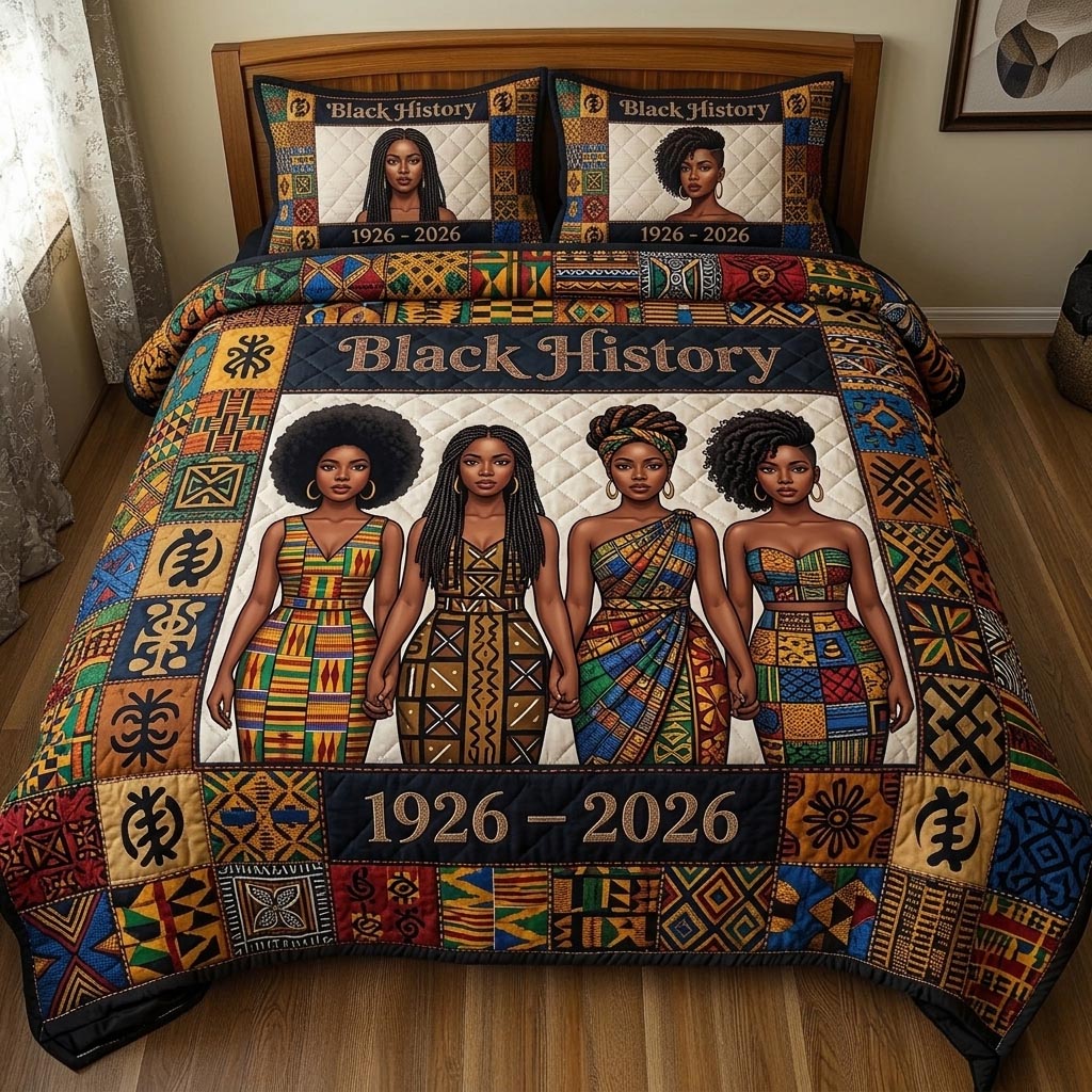 Black Legacy 3-Piece Quilted Bedding Set GFTOMA10879
