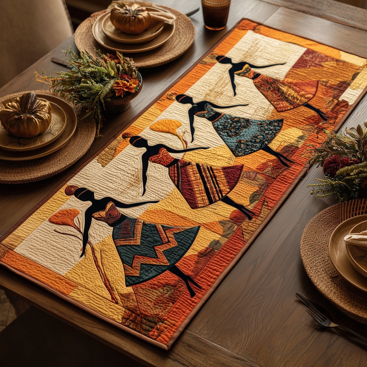 Golden Queens Quilted Table Runner GFTOMA1681