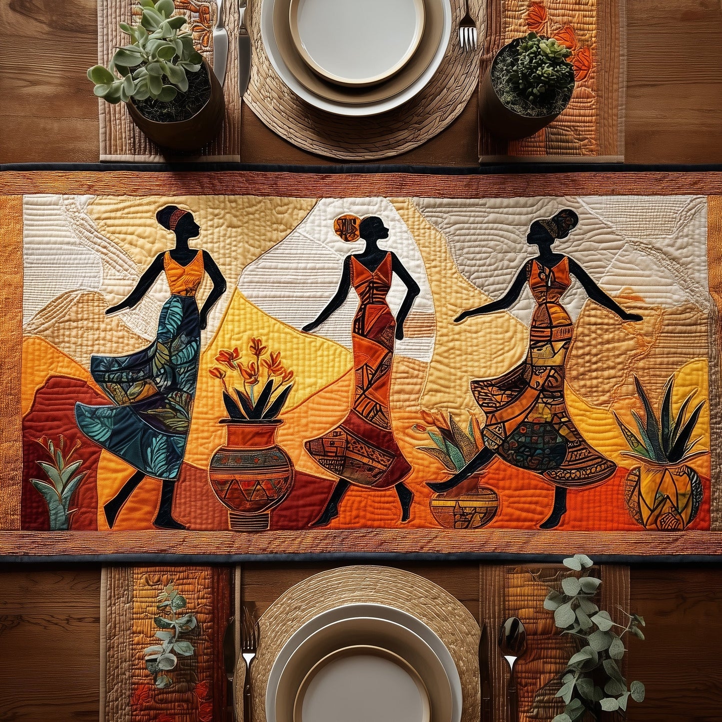 Golden Queens Quilted Table Runner GFTOMA1682