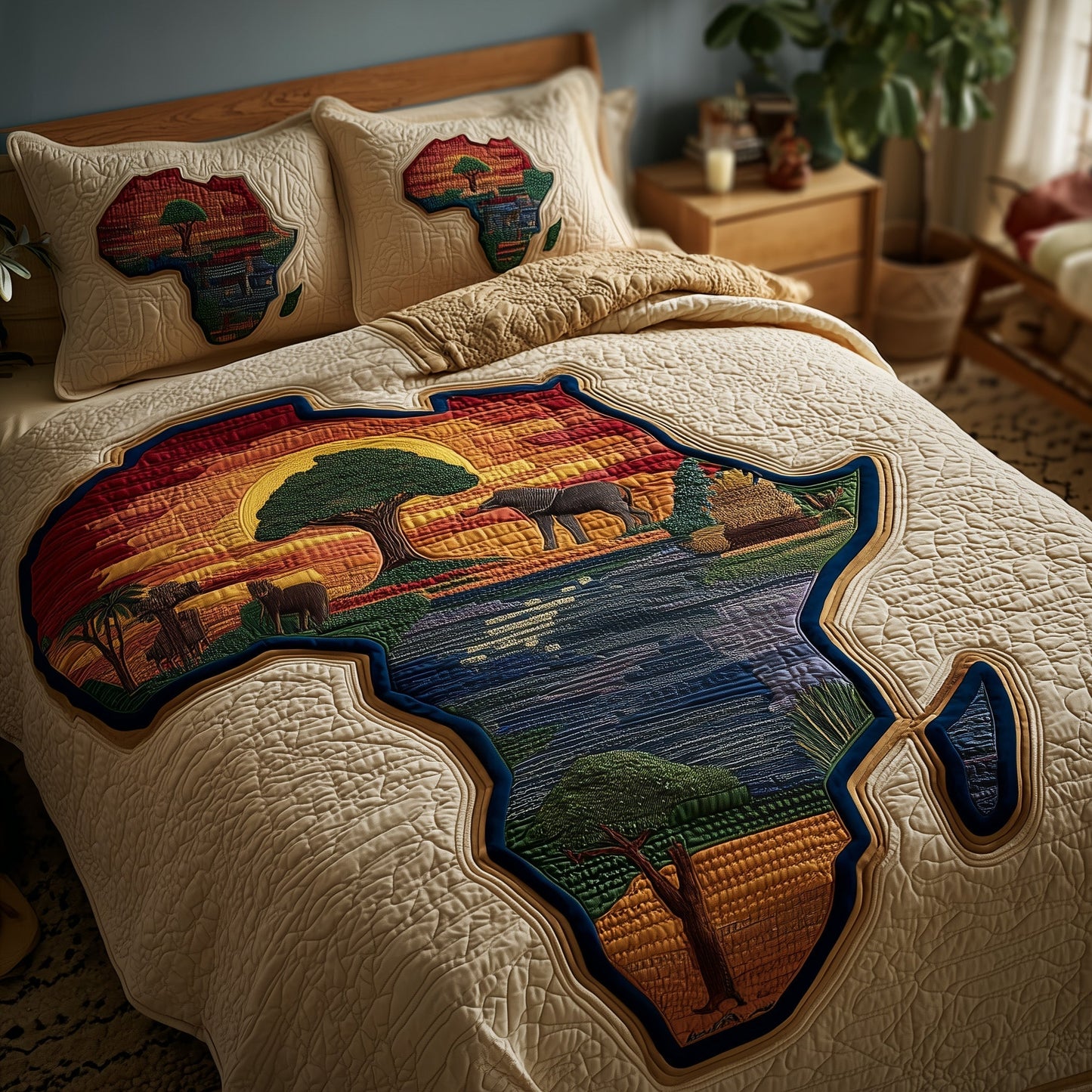 African Dream 3-Piece Quilted Bedding Set GFTOMA2263