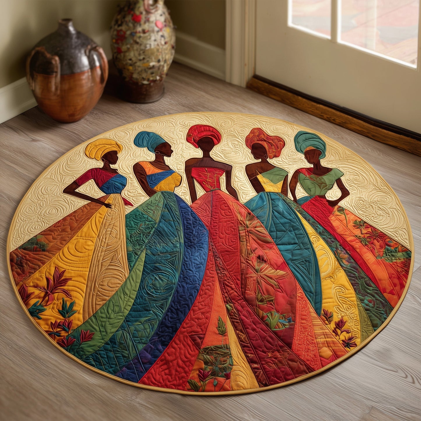 Golden Queens Quilted Round Mat GFTOMA5933