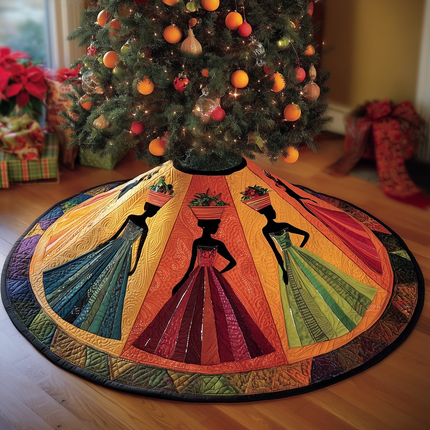 Golden Queens Quilted Tree Skirt GFTOMA6008
