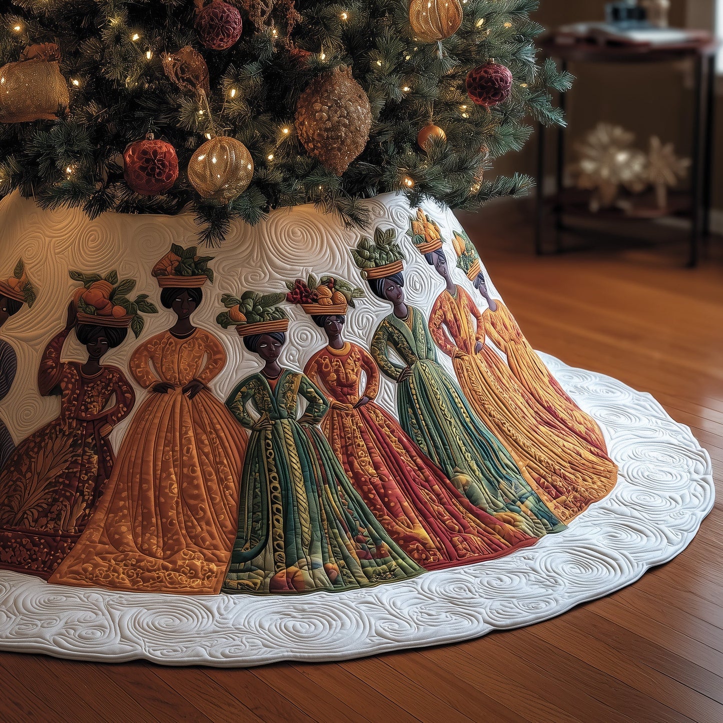 Golden Queens Quilted Tree Skirt GFTOMA6010