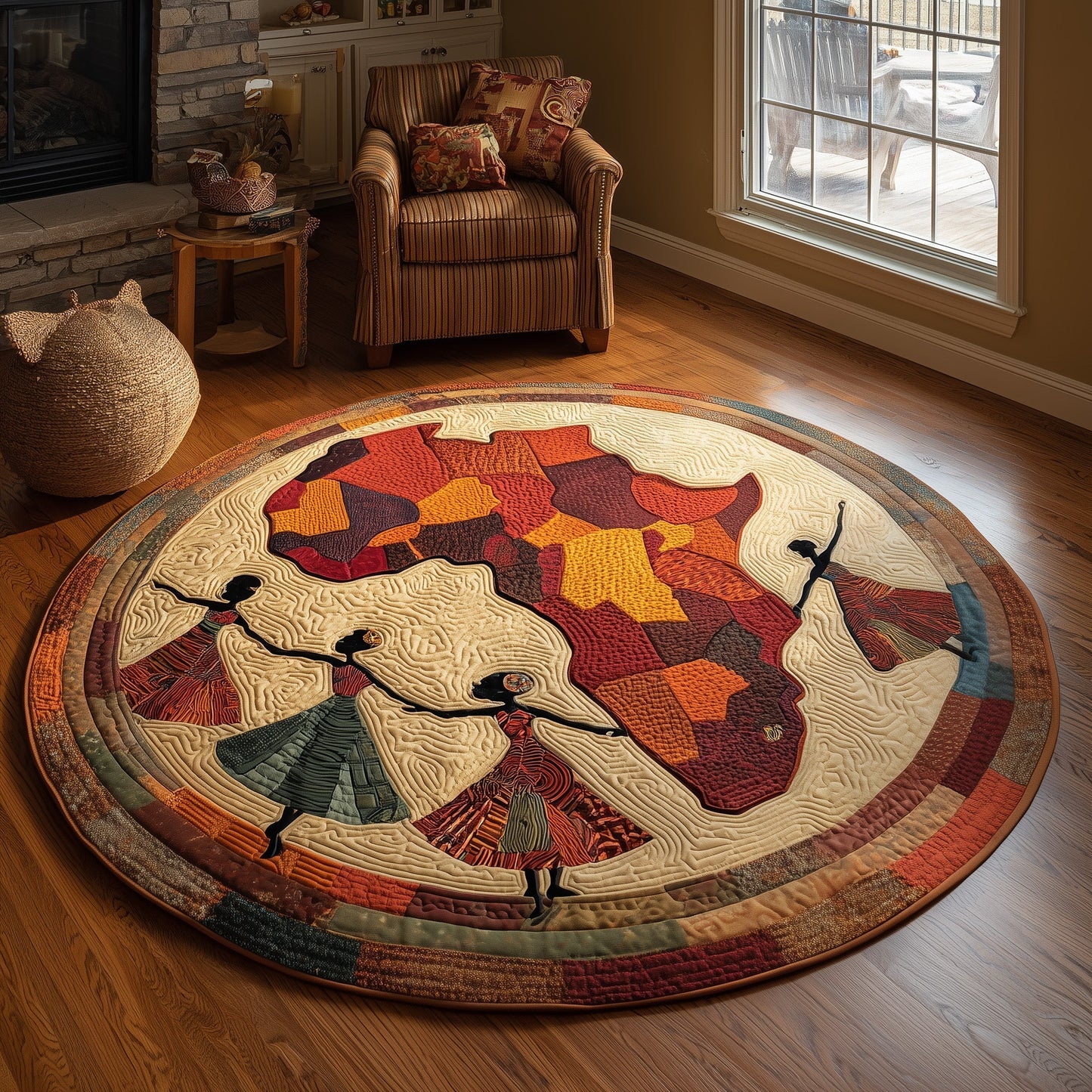 Golden Queens Quilted Round Mat GFTOMA6014
