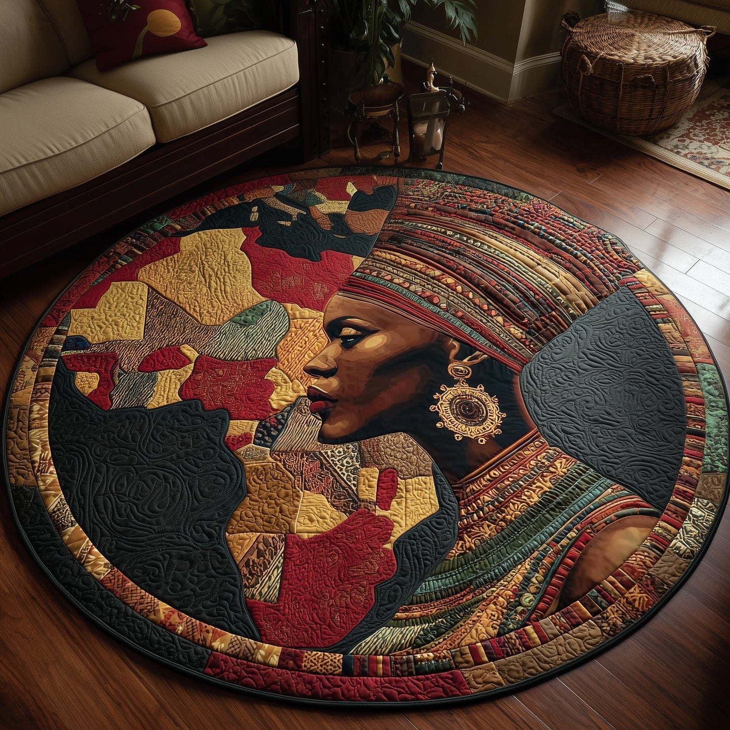 Golden Queens Quilted Round Mat GFTOMA6016